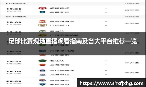 足球比赛现场直播观看指南及各大平台推荐一览
